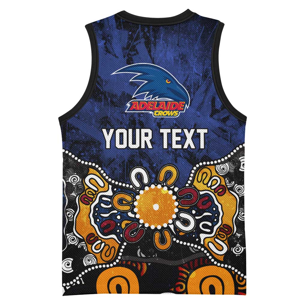 Personalized Adelaide Crows Basketball Jersey Aboriginal Dot Painting Graffiti Style
