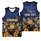 Personalized Adelaide Crows Basketball Jersey Aboriginal Dot Painting Graffiti Style
