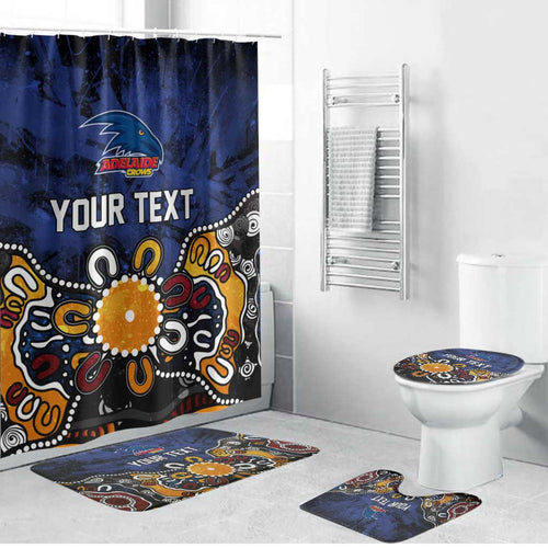 Personalized Adelaide Crows Bathroom Set Aboriginal Dot Painting Graffiti Style