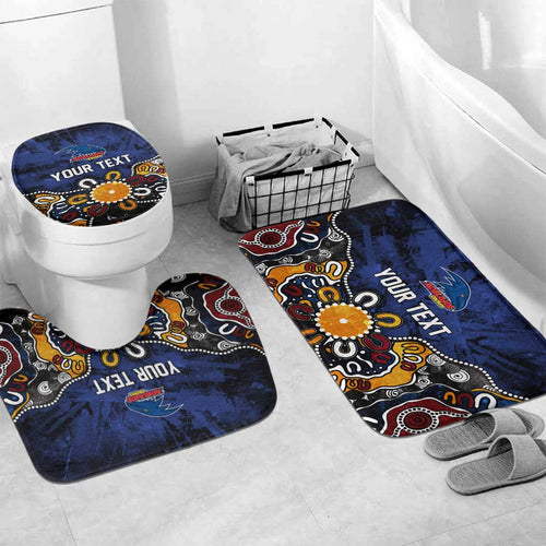 Personalized Adelaide Crows Bathroom Set Aboriginal Dot Painting Graffiti Style