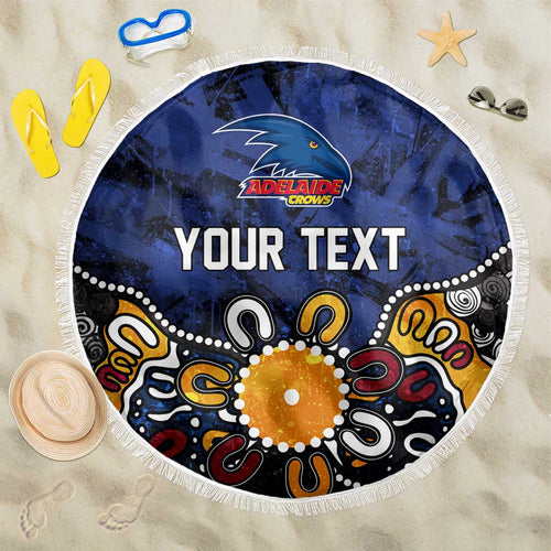 Personalized Adelaide Crows Beach Blanket Aboriginal Dot Painting Graffiti Style