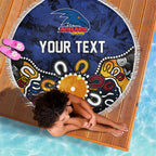 Personalized Adelaide Crows Beach Blanket Aboriginal Dot Painting Graffiti Style