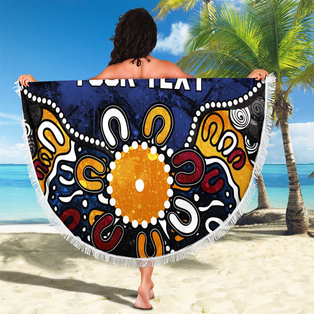 Personalized Adelaide Crows Beach Blanket Aboriginal Dot Painting Graffiti Style