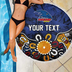 Personalized Adelaide Crows Beach Blanket Aboriginal Dot Painting Graffiti Style