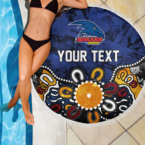 Personalized Adelaide Crows Beach Blanket Aboriginal Dot Painting Graffiti Style