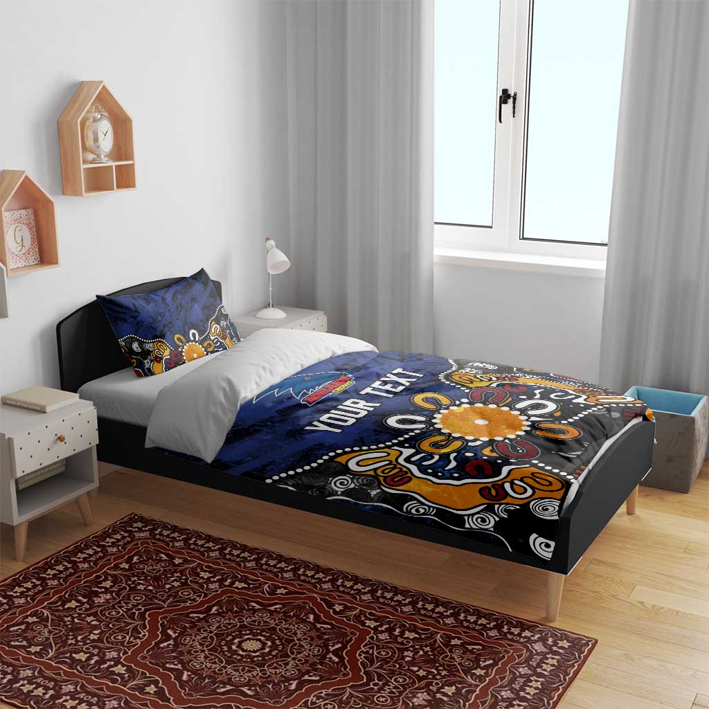 Personalized Adelaide Crows Bedding Set Aboriginal Dot Painting Graffiti Style