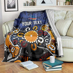 Personalized Adelaide Crows Blanket Aboriginal Dot Painting Graffiti Style