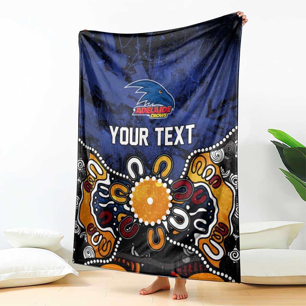 Personalized Adelaide Crows Blanket Aboriginal Dot Painting Graffiti Style