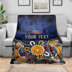 Personalized Adelaide Crows Blanket Aboriginal Dot Painting Graffiti Style