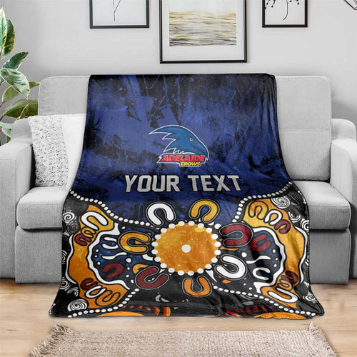 Personalized Adelaide Crows Blanket Aboriginal Dot Painting Graffiti Style