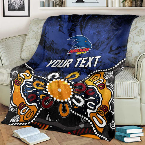 Personalized Adelaide Crows Blanket Aboriginal Dot Painting Graffiti Style
