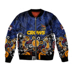 Personalized Adelaide Crows Bomber Jacket Aboriginal Dot Painting Graffiti Style