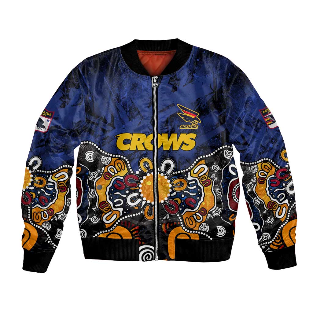 Personalized Adelaide Crows Bomber Jacket Aboriginal Dot Painting Graffiti Style