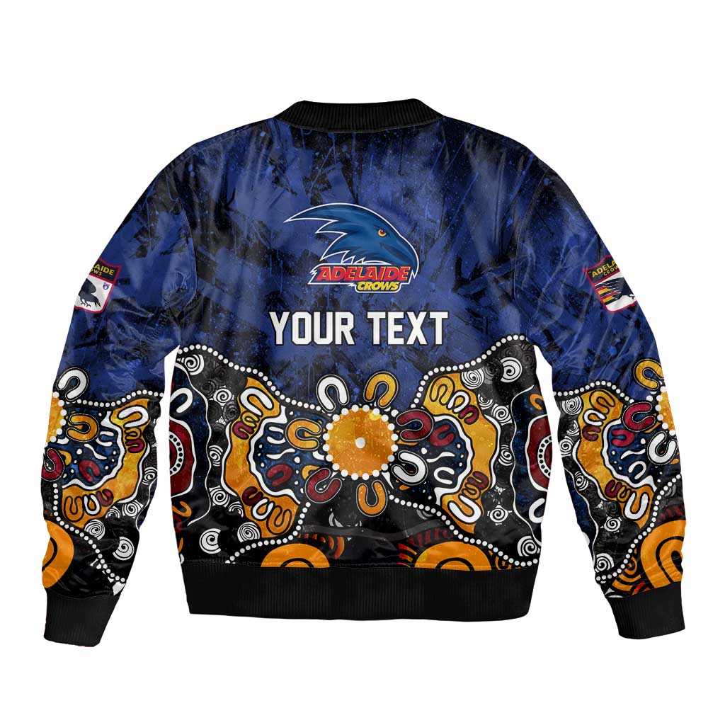 Personalized Adelaide Crows Bomber Jacket Aboriginal Dot Painting Graffiti Style