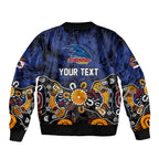 Personalized Adelaide Crows Bomber Jacket Aboriginal Dot Painting Graffiti Style