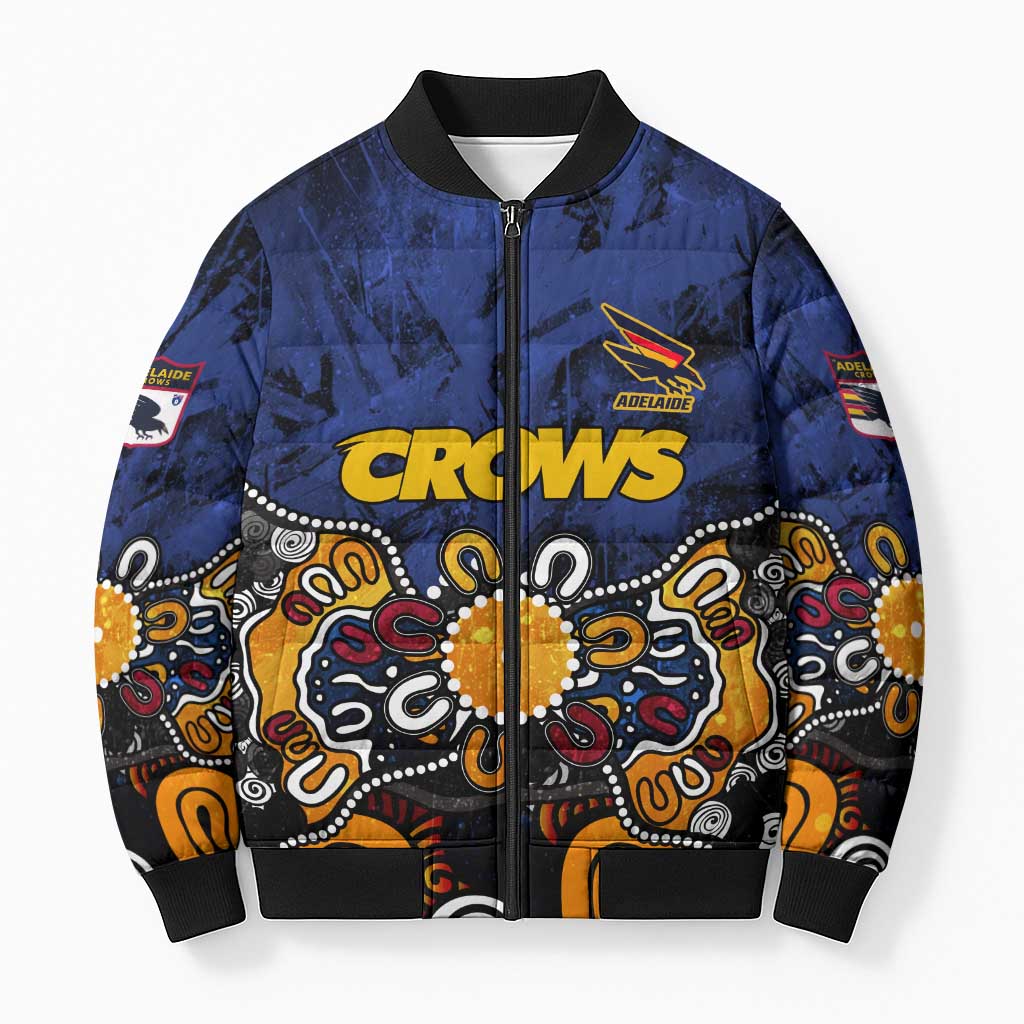 Personalized Adelaide Crows Bomber Puffer Jacket Aboriginal Dot Painting Graffiti Style