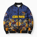 Personalized Adelaide Crows Bomber Puffer Jacket Aboriginal Dot Painting Graffiti Style