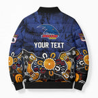 Personalized Adelaide Crows Bomber Puffer Jacket Aboriginal Dot Painting Graffiti Style