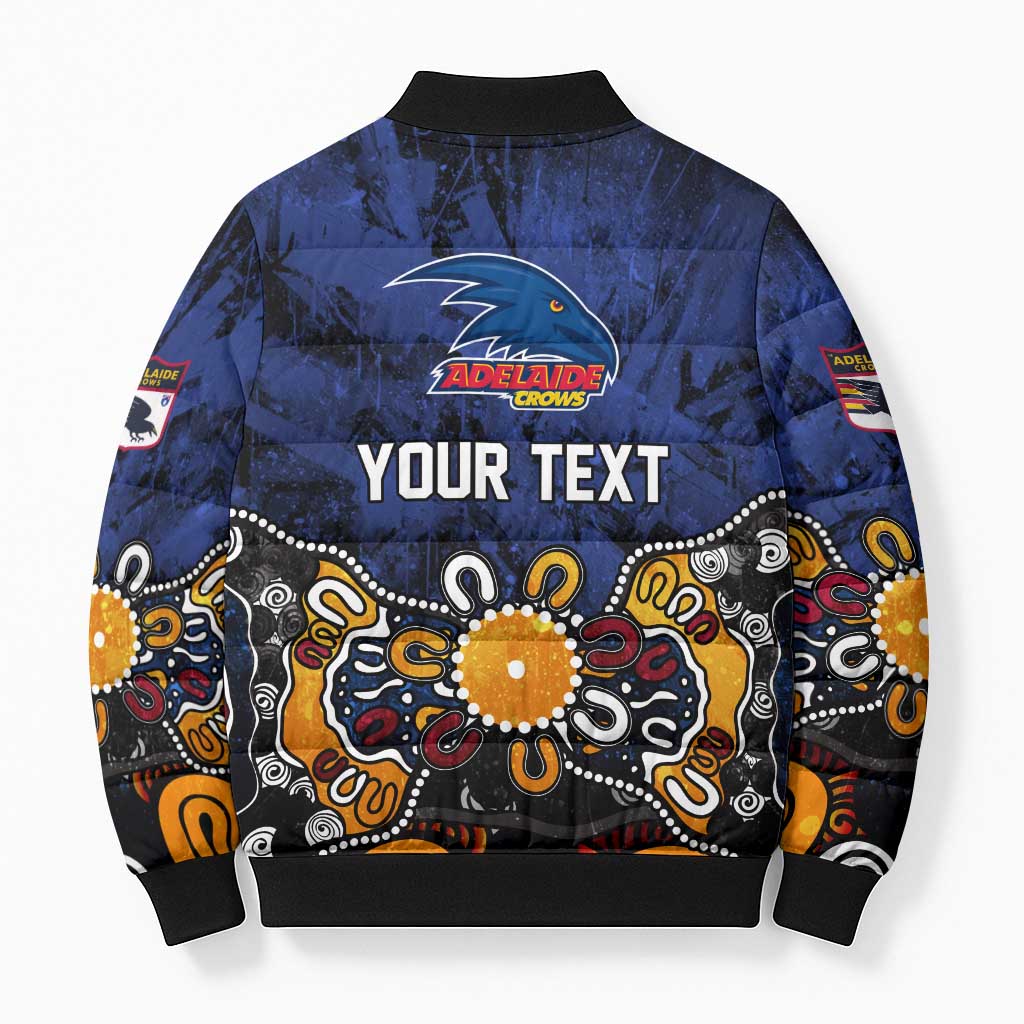 Personalized Adelaide Crows Bomber Puffer Jacket Aboriginal Dot Painting Graffiti Style