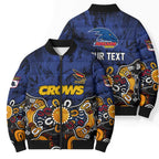 Personalized Adelaide Crows Bomber Puffer Jacket Aboriginal Dot Painting Graffiti Style