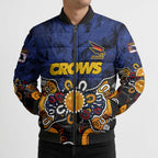 Personalized Adelaide Crows Bomber Puffer Jacket Aboriginal Dot Painting Graffiti Style