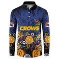 Personalized Adelaide Crows Button Sweatshirt Aboriginal Dot Painting Graffiti Style