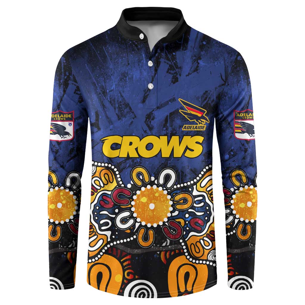 Personalized Adelaide Crows Button Sweatshirt Aboriginal Dot Painting Graffiti Style