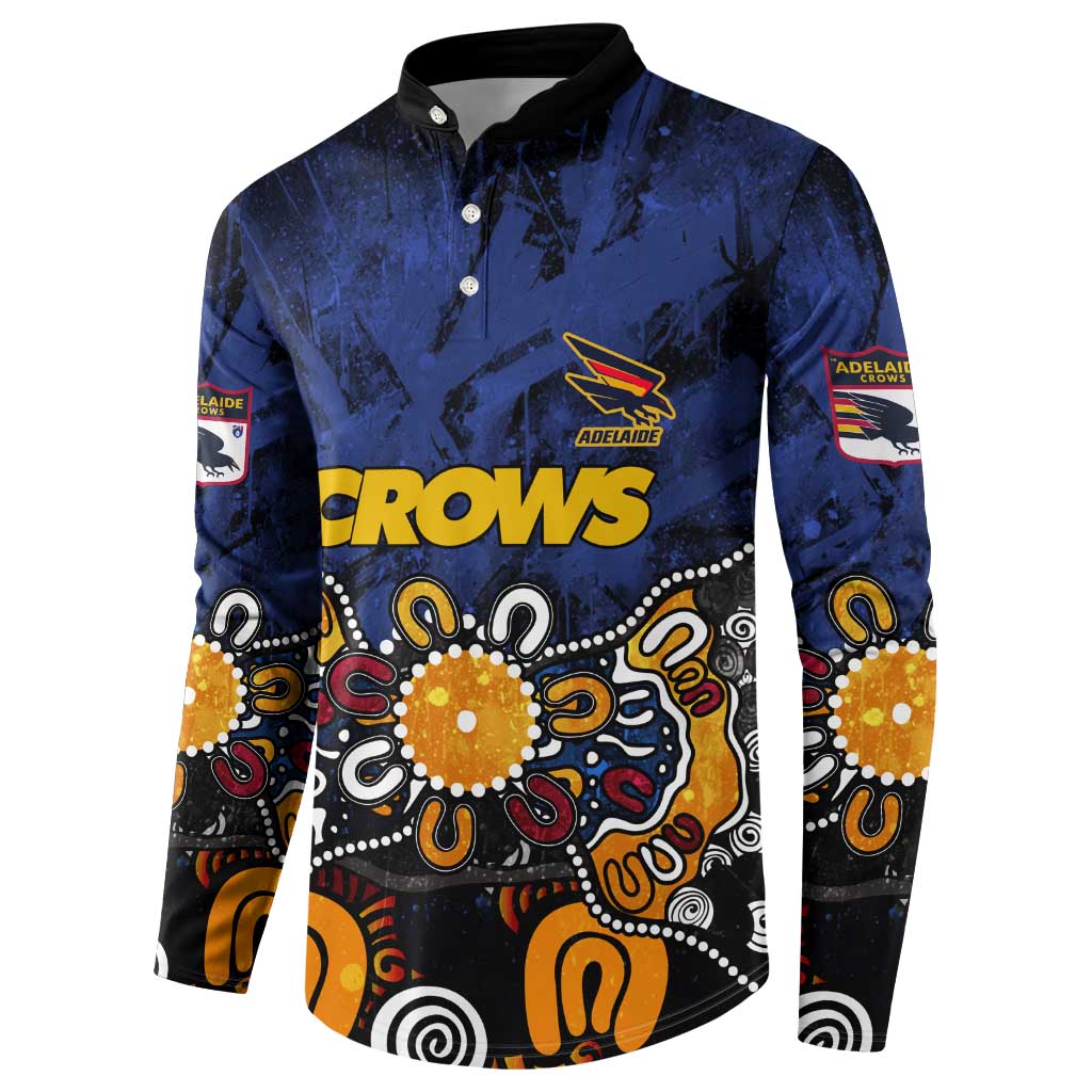 Personalized Adelaide Crows Button Sweatshirt Aboriginal Dot Painting Graffiti Style