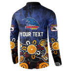 Personalized Adelaide Crows Button Sweatshirt Aboriginal Dot Painting Graffiti Style