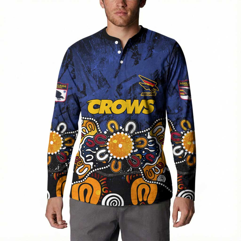 Personalized Adelaide Crows Button Sweatshirt Aboriginal Dot Painting Graffiti Style