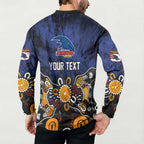 Personalized Adelaide Crows Button Sweatshirt Aboriginal Dot Painting Graffiti Style