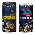 Personalized Adelaide Crows 4 in 1 Can Cooler Tumbler Aboriginal Dot Painting Graffiti Style
