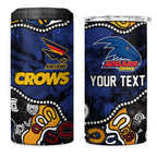 Personalized Adelaide Crows 4 in 1 Can Cooler Tumbler Aboriginal Dot Painting Graffiti Style