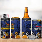 Personalized Adelaide Crows 4 in 1 Can Cooler Tumbler Aboriginal Dot Painting Graffiti Style