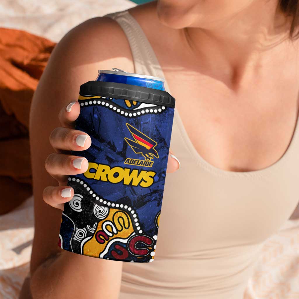 Personalized Adelaide Crows 4 in 1 Can Cooler Tumbler Aboriginal Dot Painting Graffiti Style