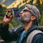 Personalized Adelaide Crows 4 in 1 Can Cooler Tumbler Aboriginal Dot Painting Graffiti Style