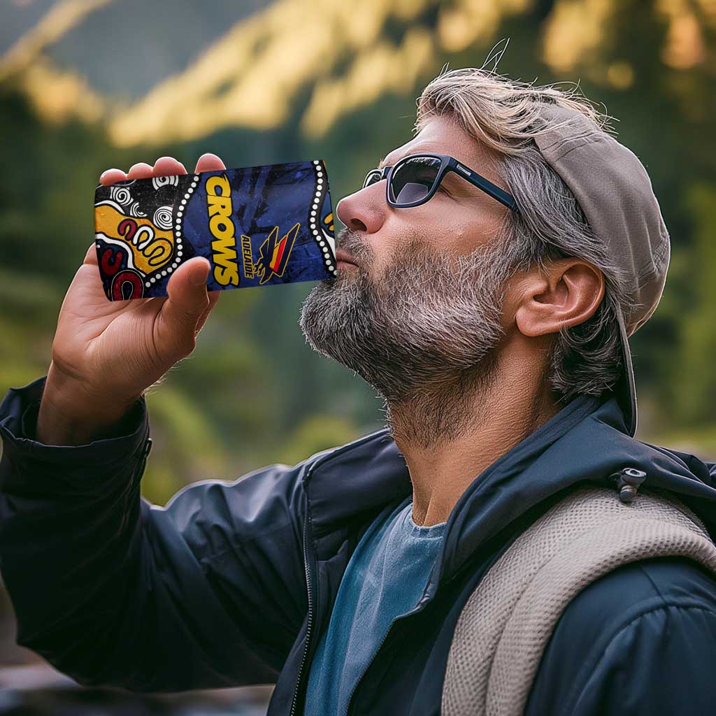 Personalized Adelaide Crows 4 in 1 Can Cooler Tumbler Aboriginal Dot Painting Graffiti Style