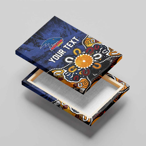 Personalized Adelaide Crows Canvas Wall Art Aboriginal Dot Painting Graffiti Style