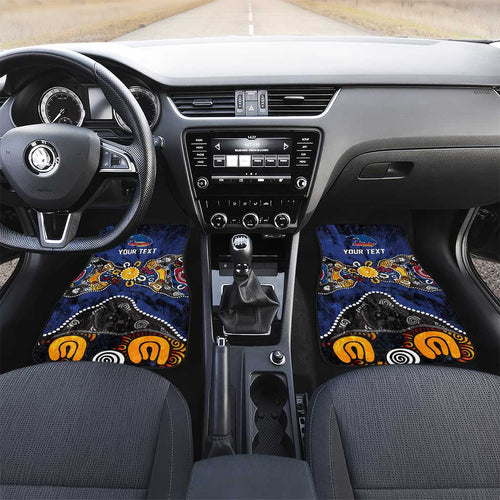 Personalized Adelaide Crows Car Mats Aboriginal Dot Painting Graffiti Style