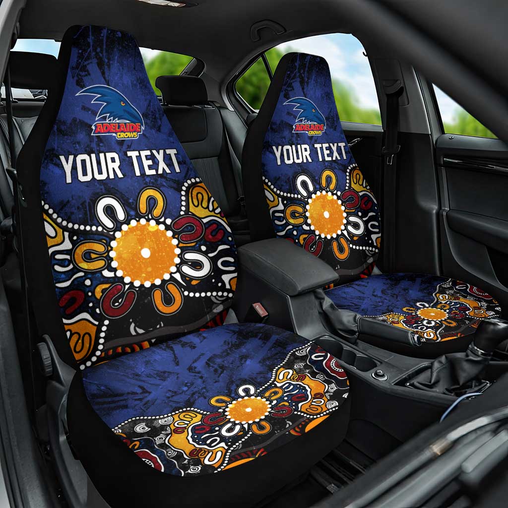 Personalized Adelaide Crows Car Seat Cover Aboriginal Dot Painting Graffiti Style