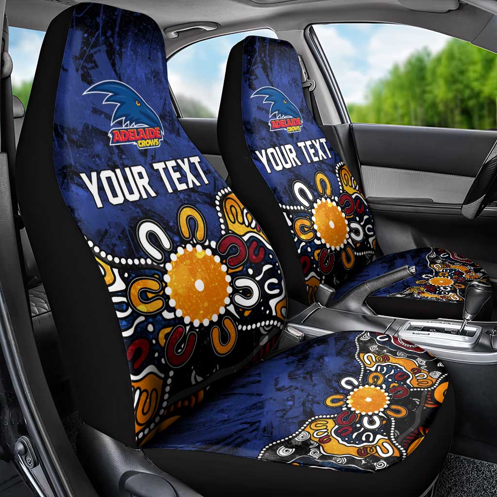 Personalized Adelaide Crows Car Seat Cover Aboriginal Dot Painting Graffiti Style