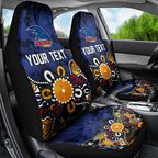 Personalized Adelaide Crows Car Seat Cover Aboriginal Dot Painting Graffiti Style