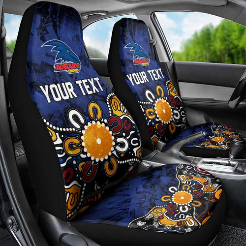Personalized Adelaide Crows Car Seat Cover Aboriginal Dot Painting Graffiti Style