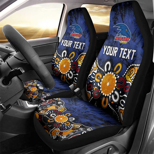 Personalized Adelaide Crows Car Seat Cover Aboriginal Dot Painting Graffiti Style
