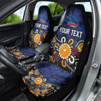 Personalized Adelaide Crows Car Seat Cover Aboriginal Dot Painting Graffiti Style