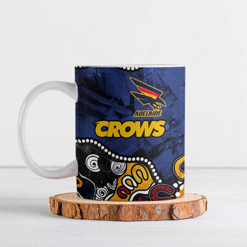 Personalized Adelaide Crows Ceramic Mug Aboriginal Dot Painting Graffiti Style