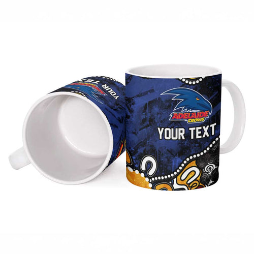 Personalized Adelaide Crows Ceramic Mug Aboriginal Dot Painting Graffiti Style