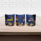 Personalized Adelaide Crows Ceramic Mug Aboriginal Dot Painting Graffiti Style