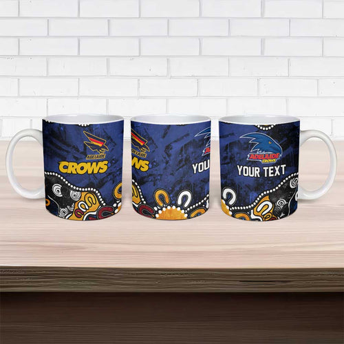 Personalized Adelaide Crows Ceramic Mug Aboriginal Dot Painting Graffiti Style