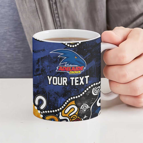 Personalized Adelaide Crows Ceramic Mug Aboriginal Dot Painting Graffiti Style